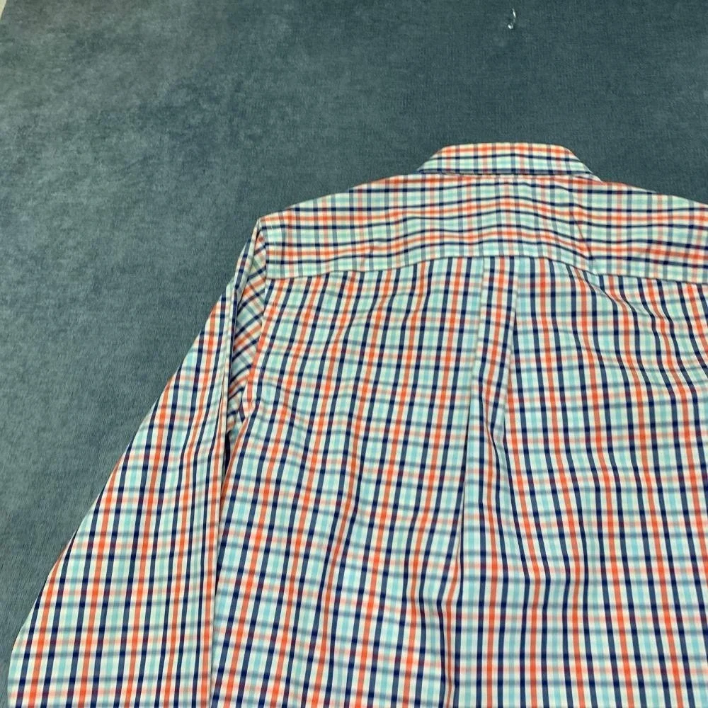 Banana Republic Dress Shirt Mens M 15/15.5 Multicolor Plaid Slim Fit Non Iron